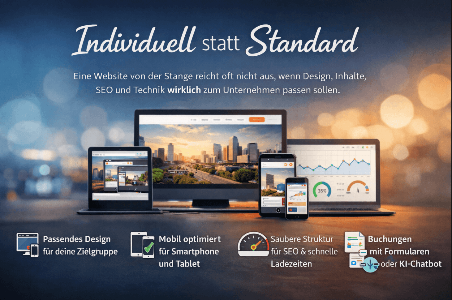 Webdesign Agentur für responsive Websites auf Desktop Tablet und Smartphone