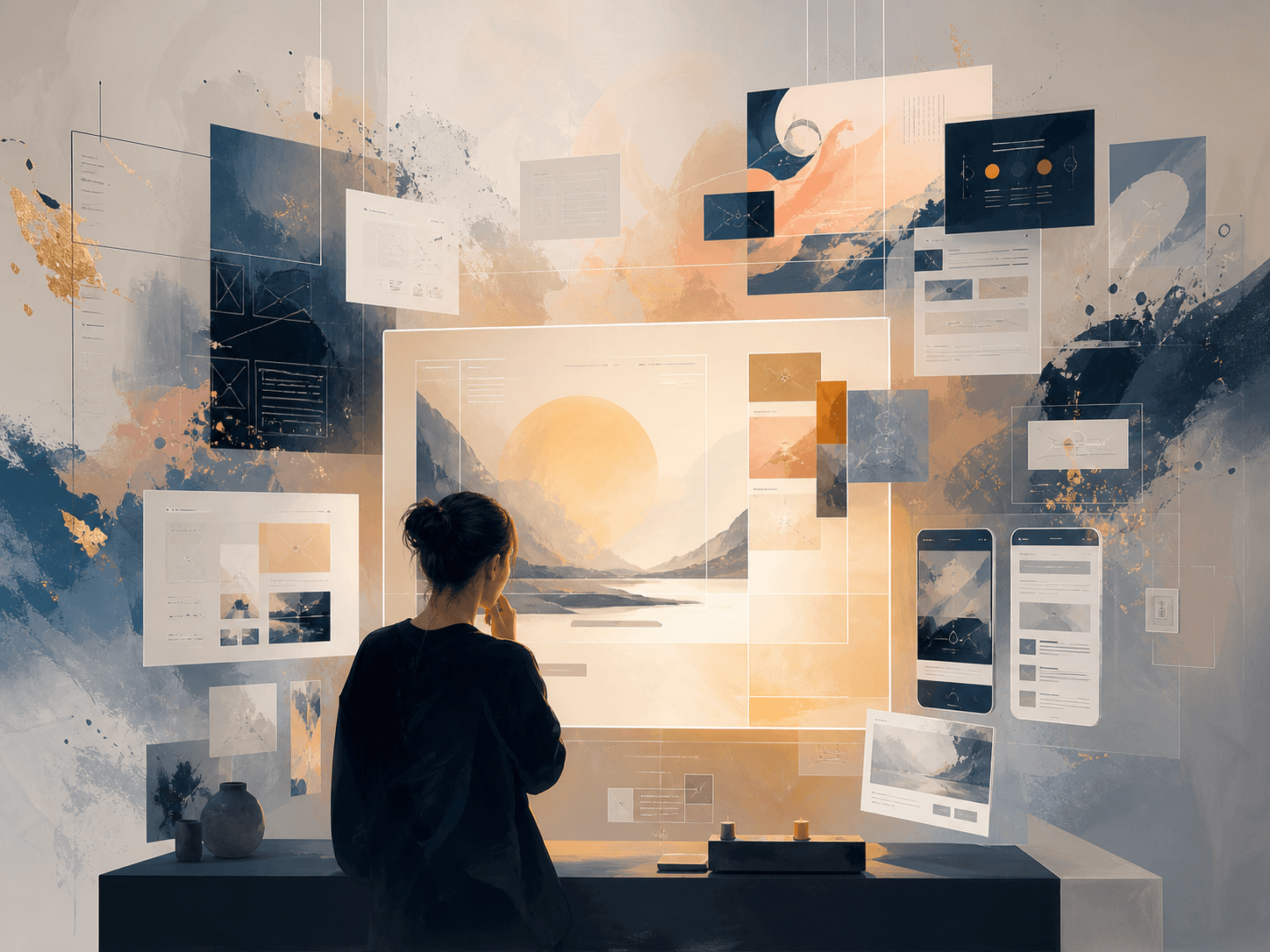 Webdesign Agentur plant modernes UX UI Design für responsive Websites auf Desktop und Smartphone
